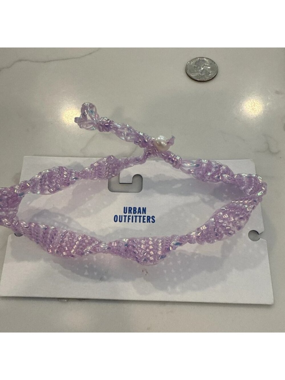 NWT Urban Outfitters Lavender Plastic Braided Necklace Choker